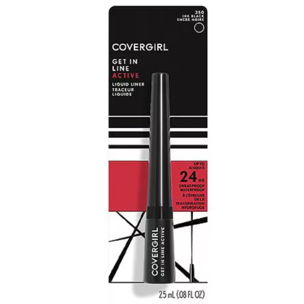 NEW CoverGirl Get In Line Active Liquid Liner, 350 Ink Black, 2.5 ml